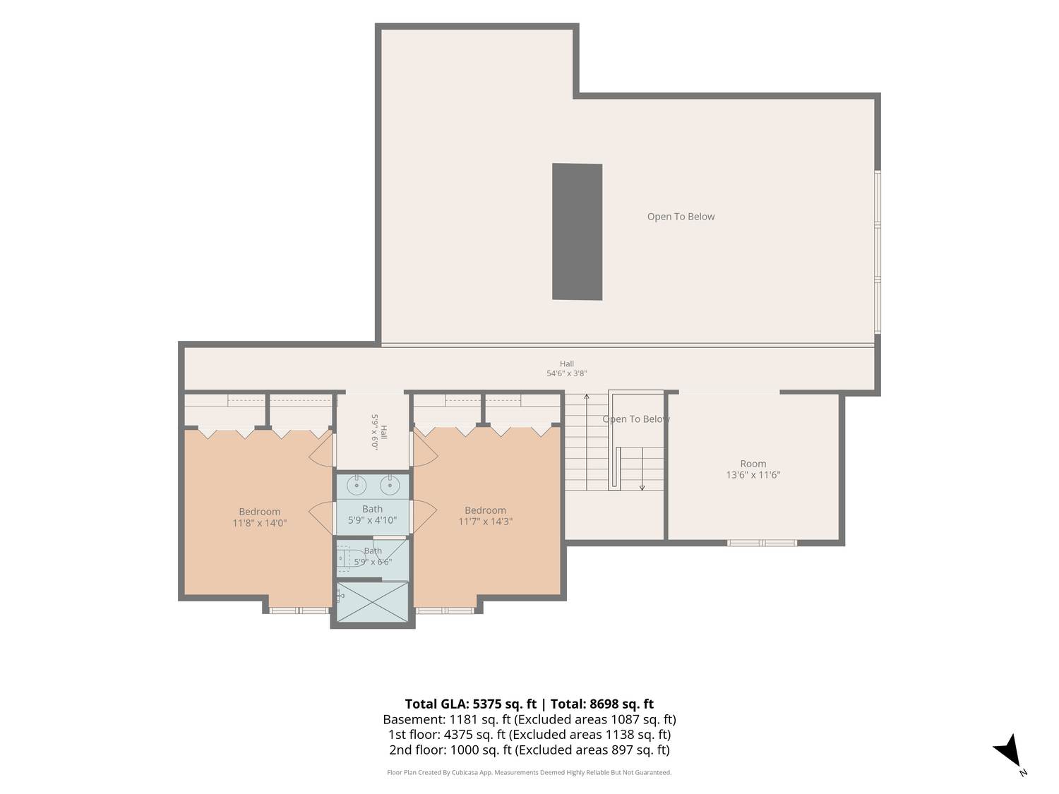 Upper level floor plan