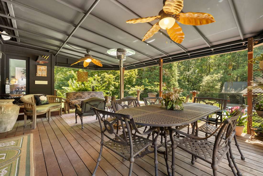 Covered deck over the pool