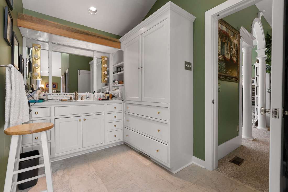 Walk-in closet running nearly twenty feet