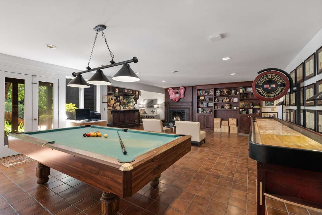 Pool table and champion-length shuffleboard