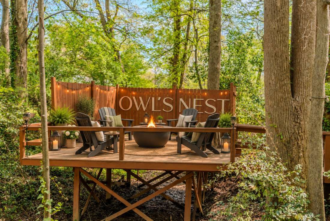 The Owl's Nest and its fire bowl
